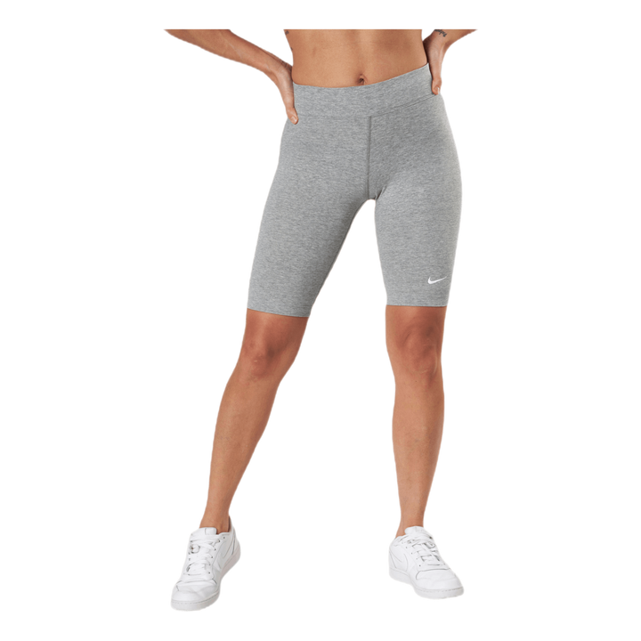 Sportswear Essential Women's Mid-Rise Bike Shorts DK GREY HEATHER/WHITE