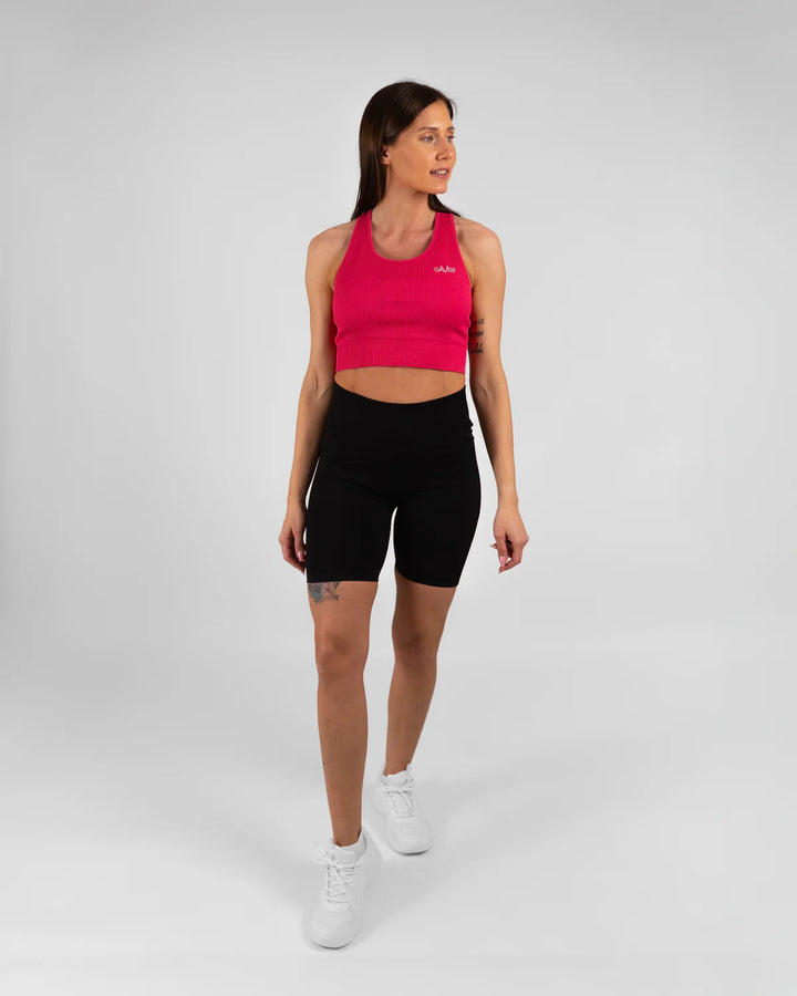 Ribbed Seamless Biker Shorts Black