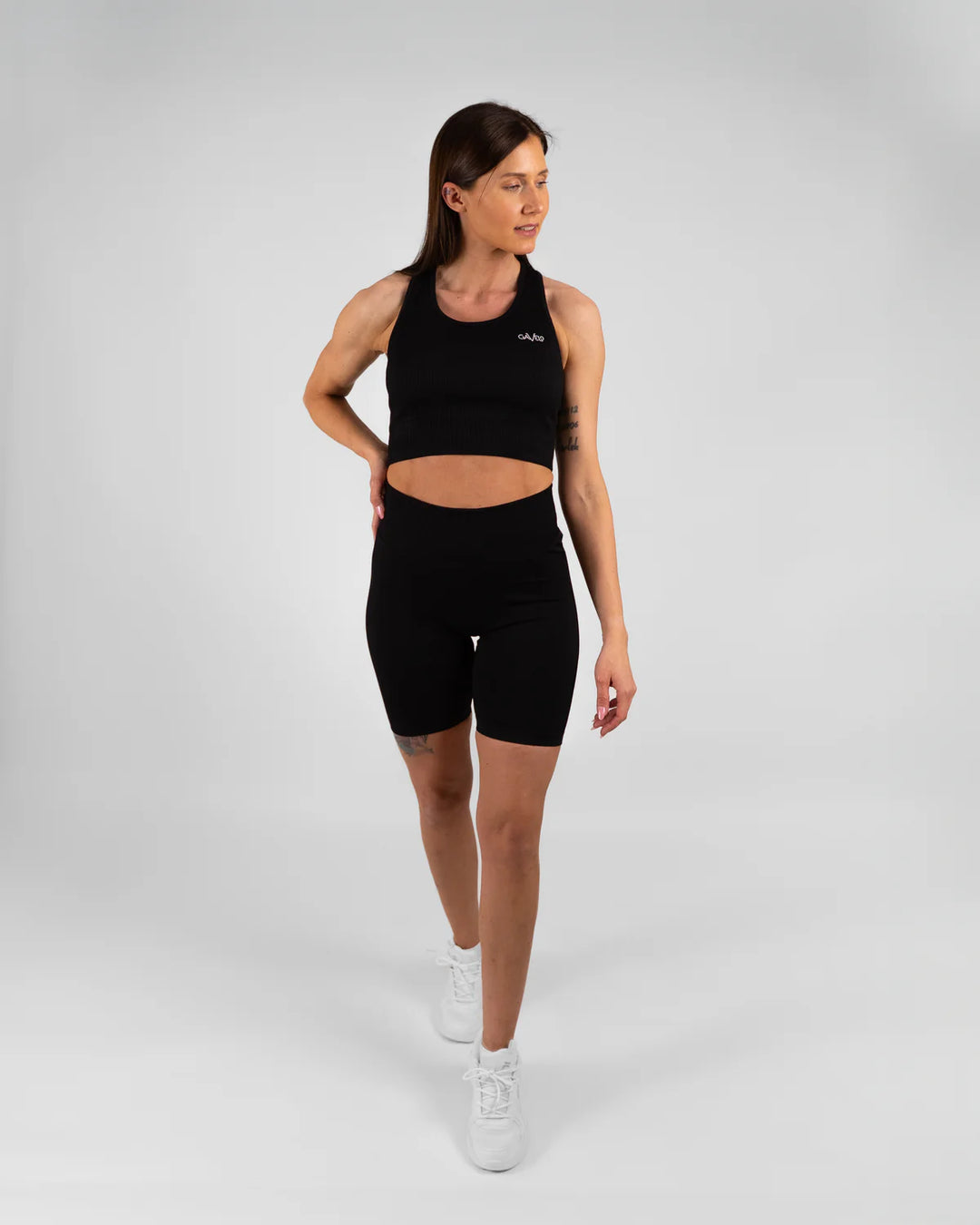 Ribbed Seamless Sport Bra Black