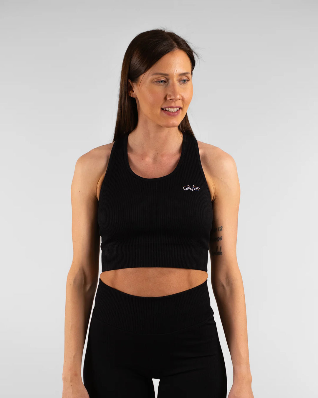 Ribbed Seamless Sport Bra Black