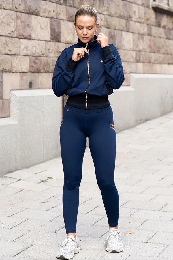 Edge Stripe Tights Navy