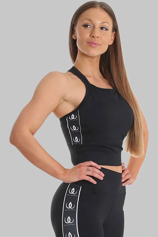 Lux Crop Top Black/white