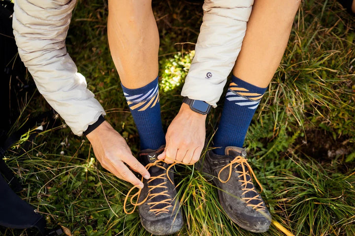 Merino Light Lanes Navy Orange