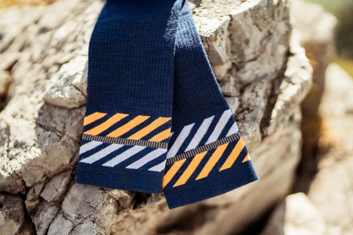 Merino Light Lanes Navy Orange