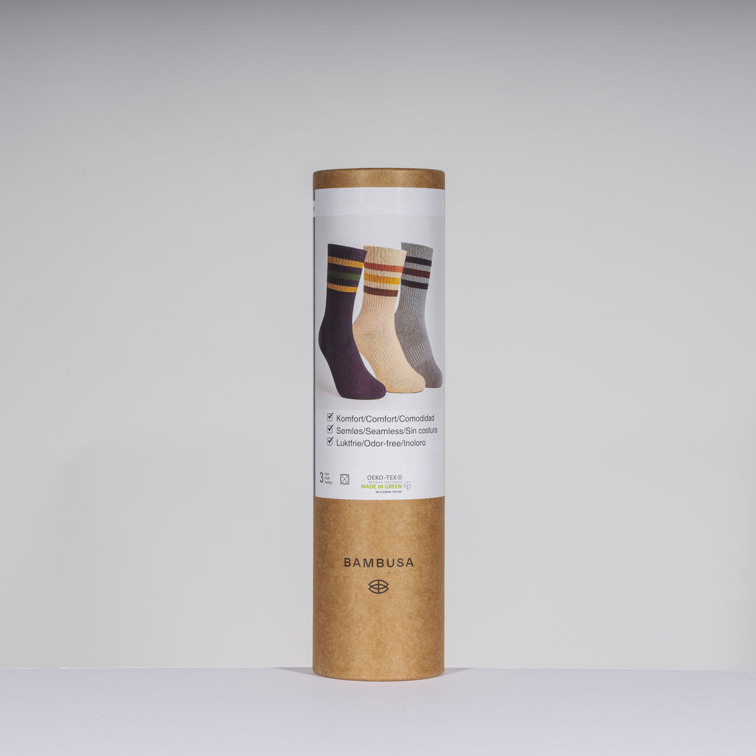 Retro Tennis socks 3-Pack Bamboo (38-45) Multicolor