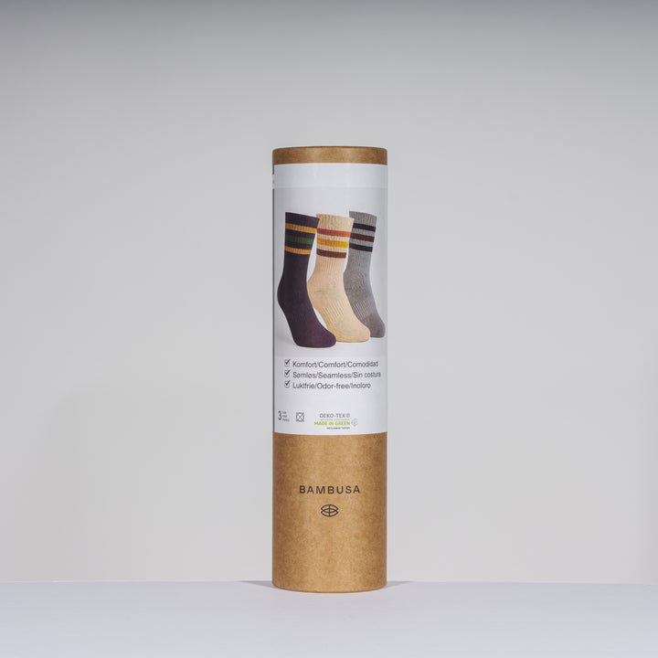 Retro Tennis socks 3-Pack Bamboo (38-45) Multicolor