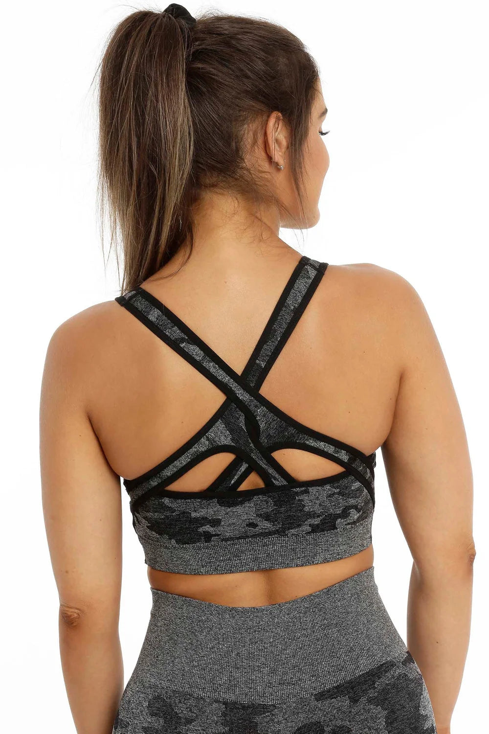 Seamless Camou Top Black/gray