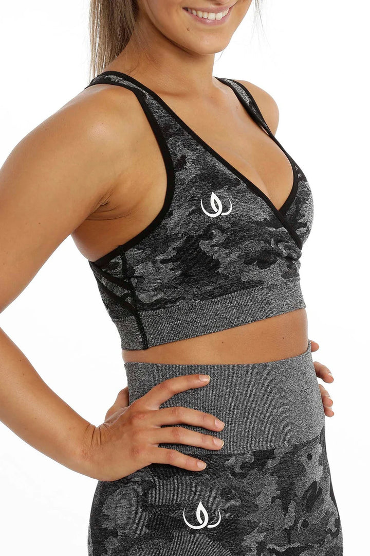 Seamless Camou Top Black/gray