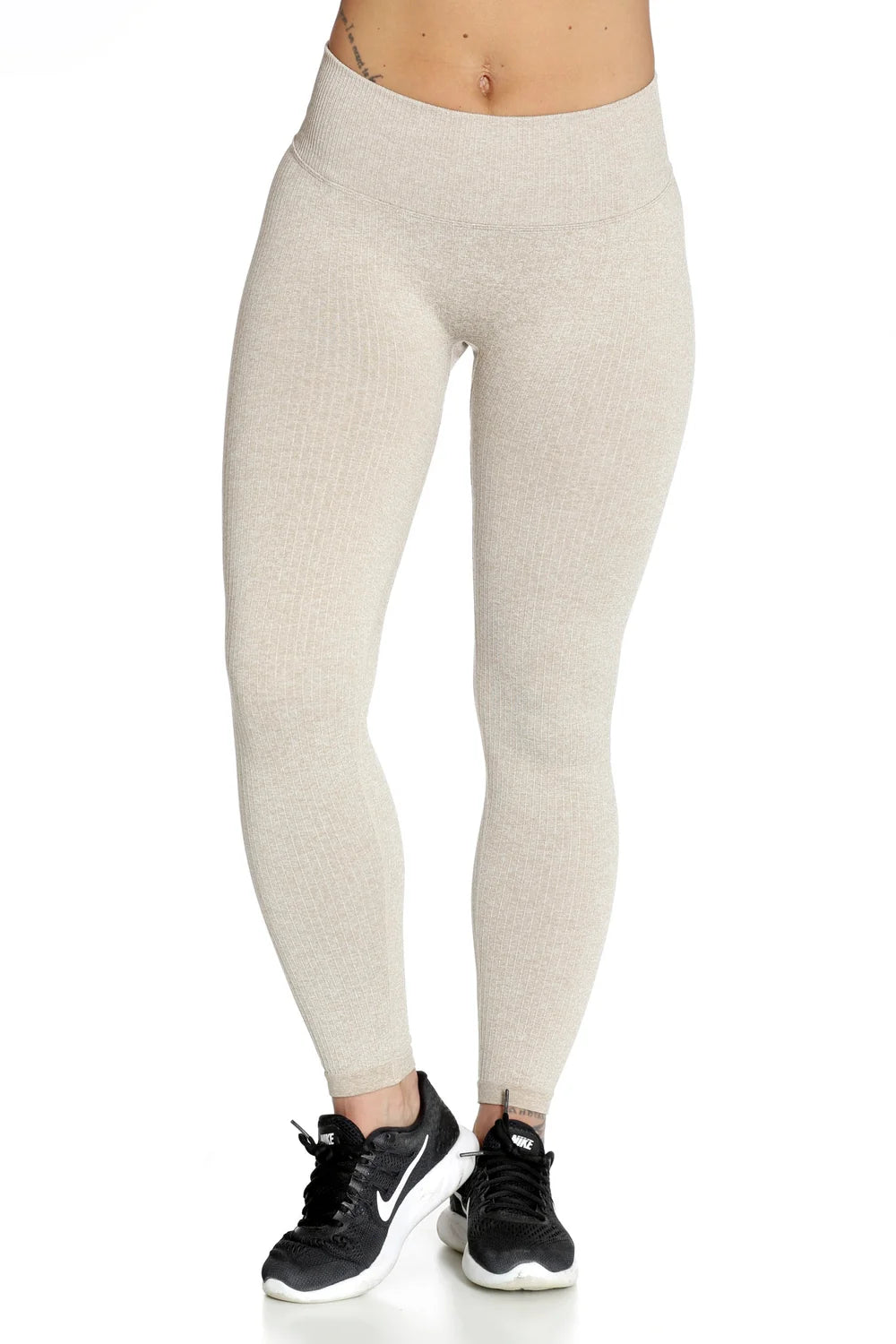 Seamless Ribbed Latte Tights