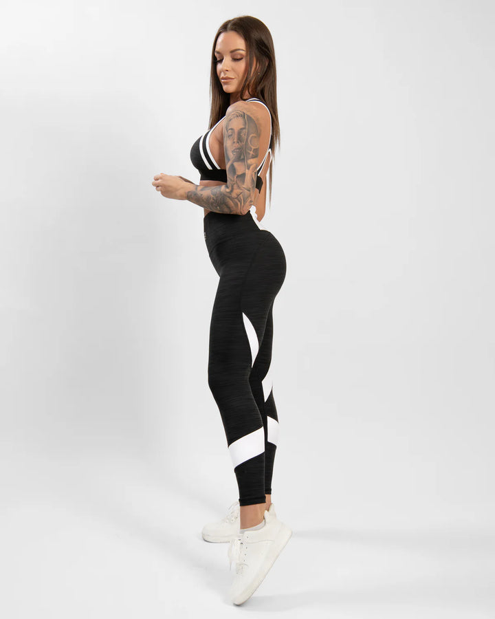 Black & White Swirl Tights Black