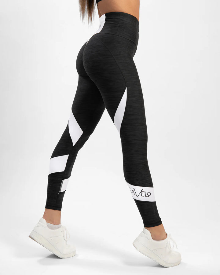 Black & White Swirl Tights Black