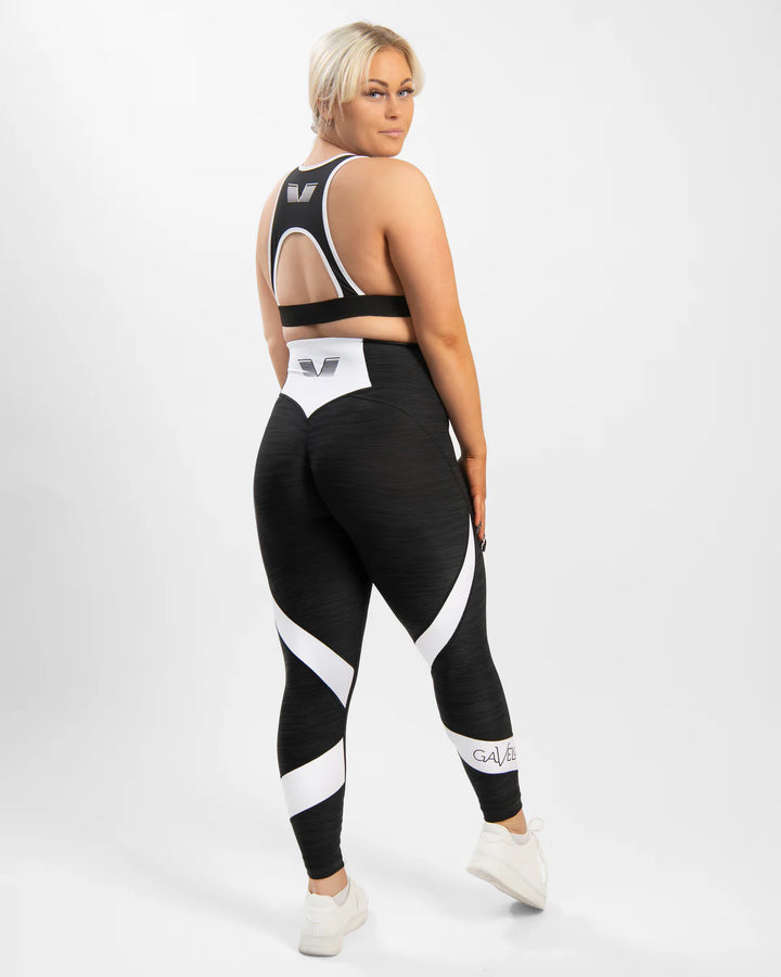 Black & White Swirl Tights Black