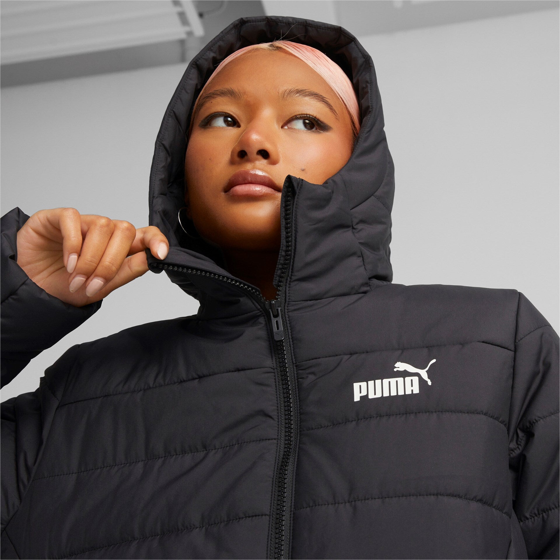 Puma long deals quilted puffer coat