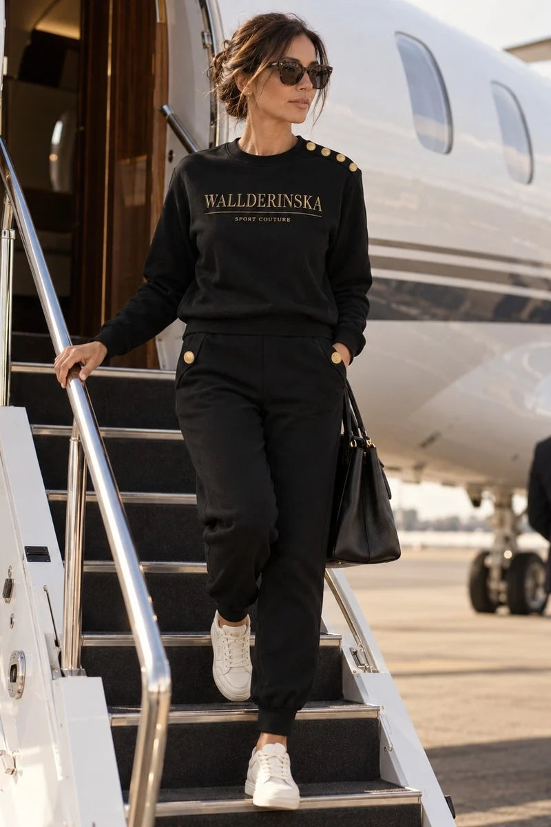 Edge Gold Button Sweater Black/gold