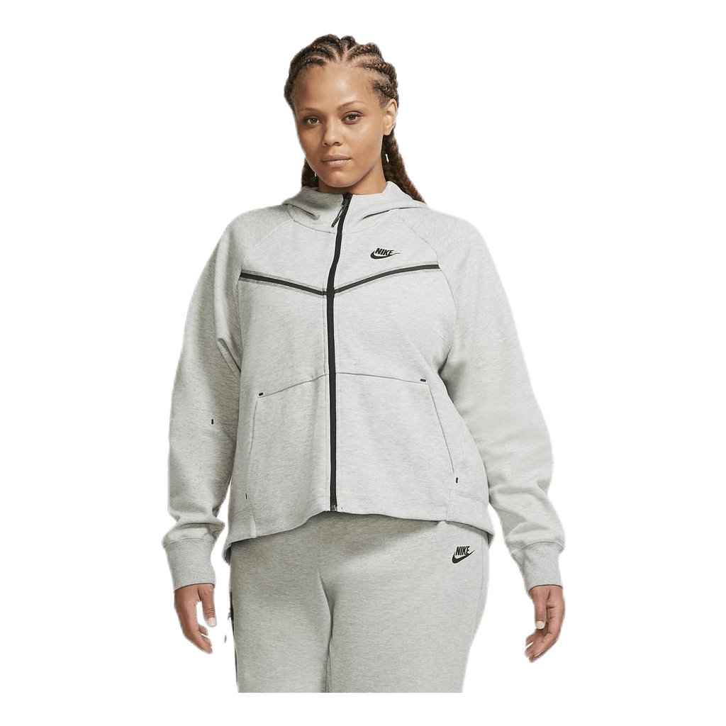 Nike Nsw tch flc wr hoody fz plus Grey Sportamore