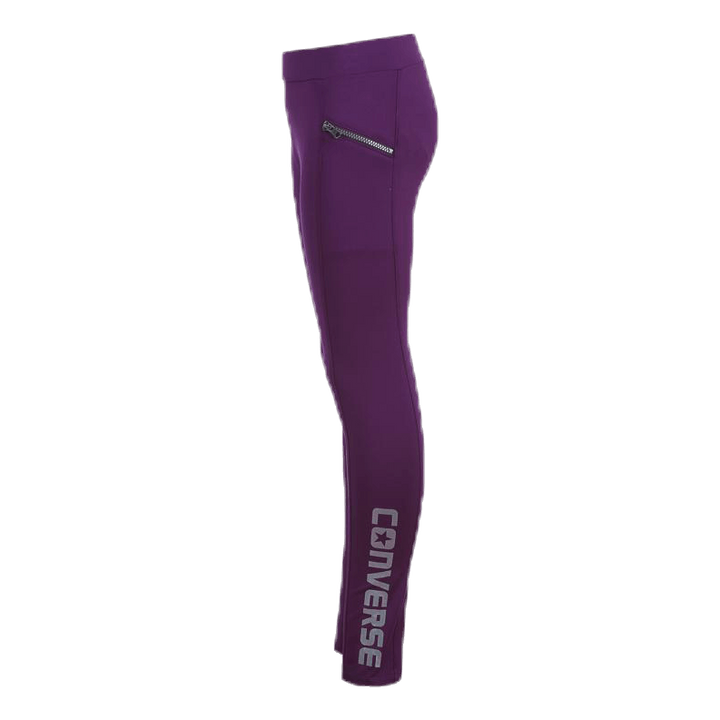 Iridescent Zipper Legging Purple