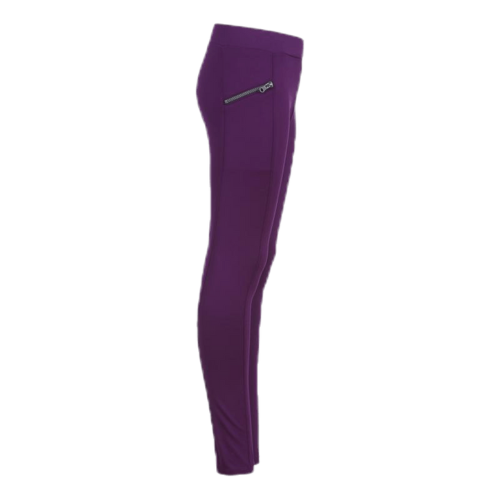 Iridescent Zipper Legging Purple