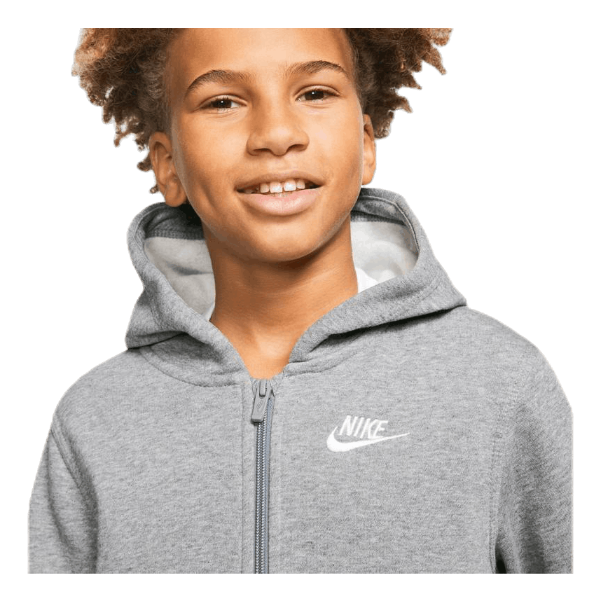 Nike Sportswear Club Big Kids' Full-Zip Hoodie CARBON HEATHER