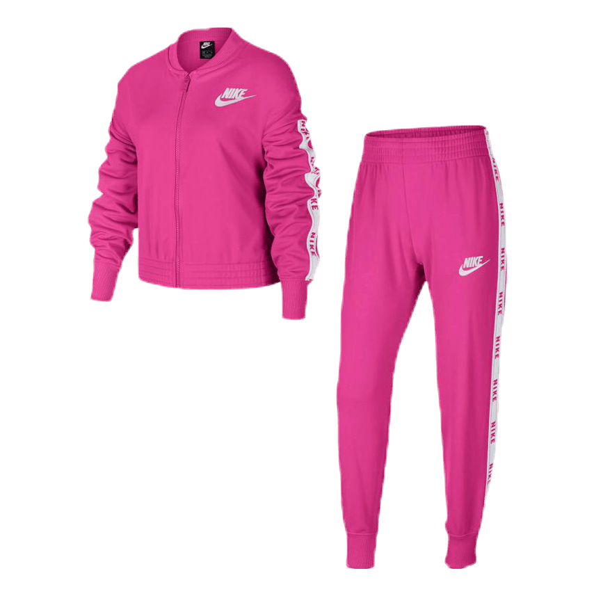 Girls Tricot Essential Tracksuit Pink