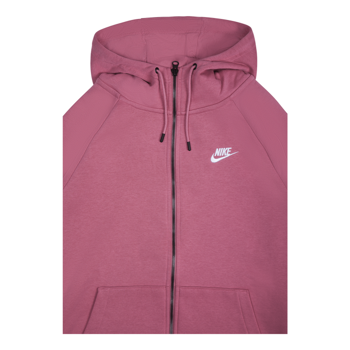 Essential Zip Hoodie Plus White