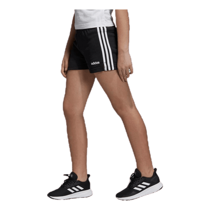 Girls 3 Stripe Shorts White/Black