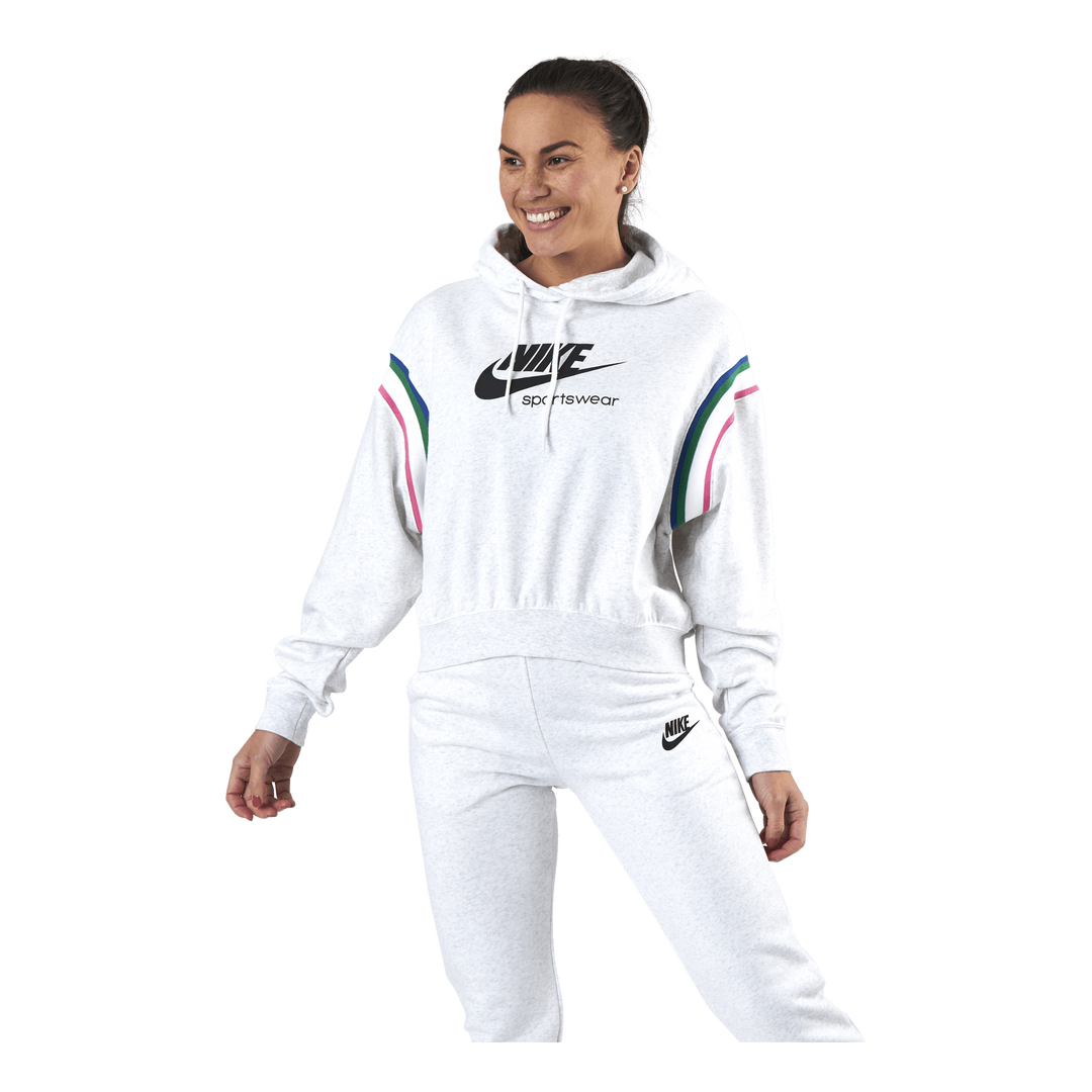 Nike Womens Nsw Heritage Hoodie Birch Heather Black Sportamore