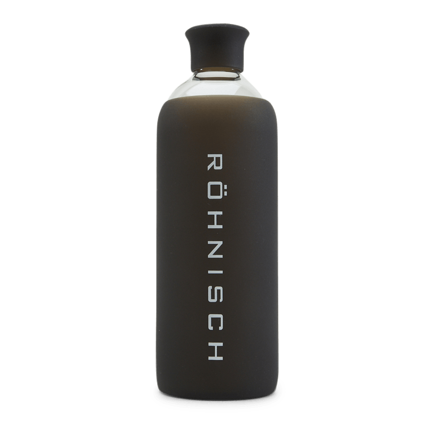 Glass Water Bottle Black