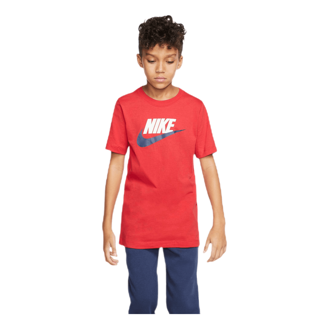 Sportswear Big Kids' Cotton T-Shirt UNIVERSITY RED/WHITE/MIDNIGHT NAVY