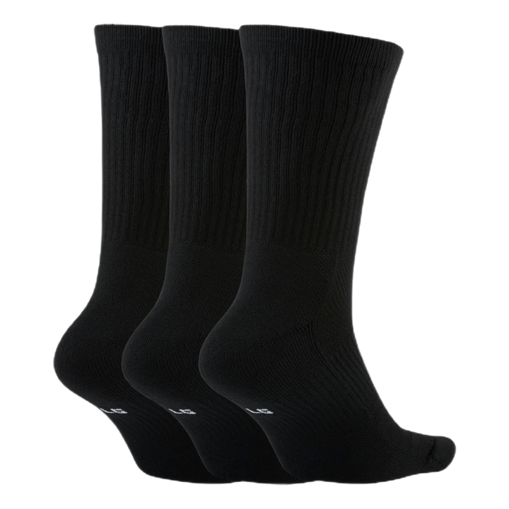 Everyday Crew Basketball Socks (3 Pair) BLACK/WHITE