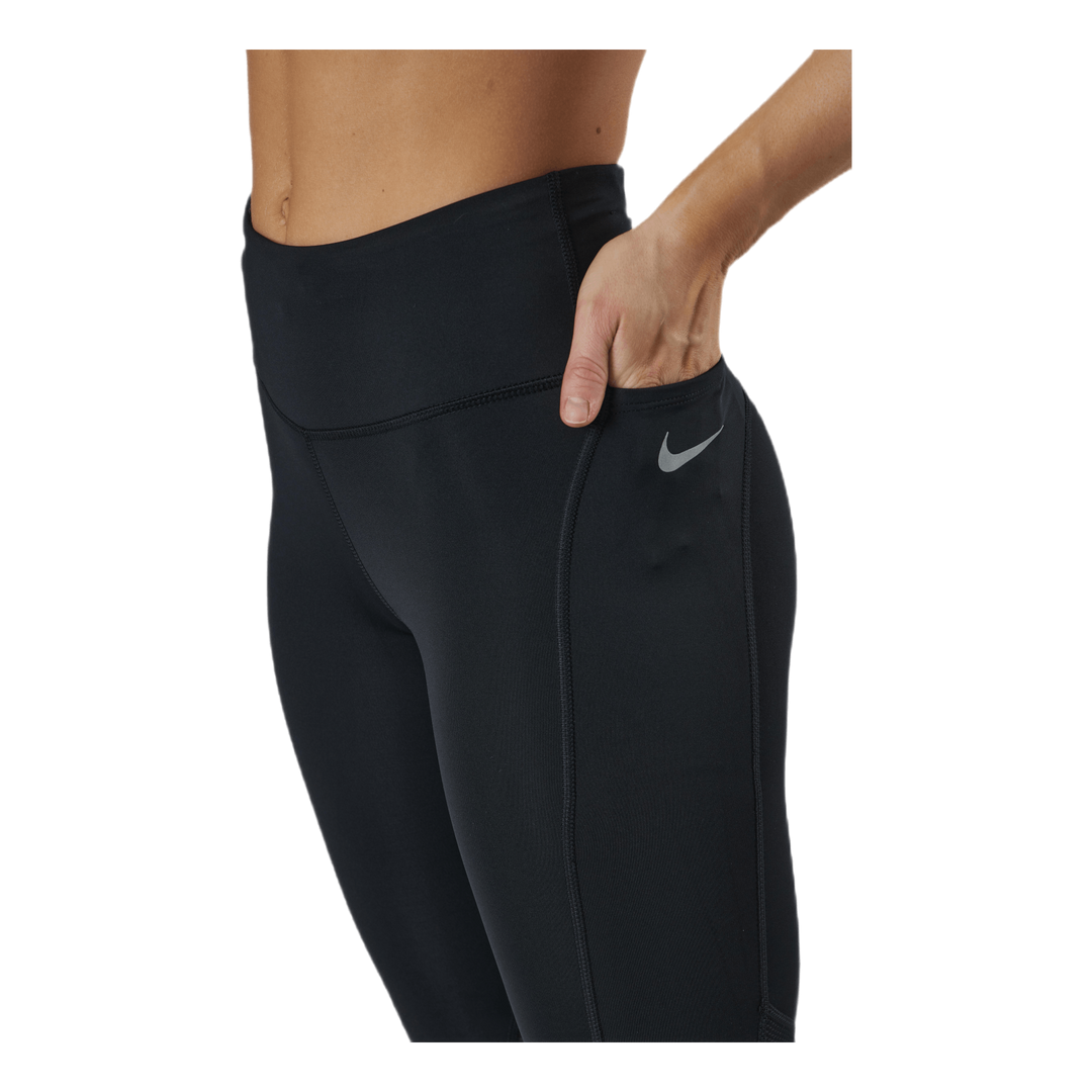 Epic Fast Women's Mid-Rise Pocket Running Leggings BLACK/REFLECTIVE SILV