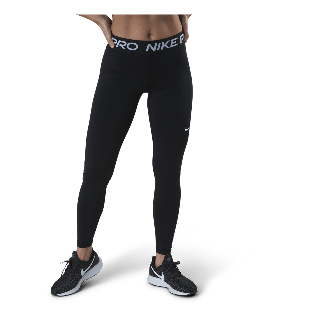 Nike Nike Pro Women's Mid-Rise Mesh-Paneled Leggings BLACK/WHITE –