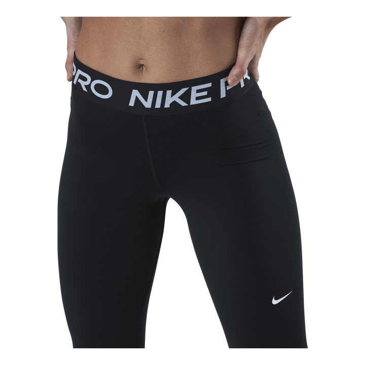 Nike Pro Women's Mid-Rise Mesh-Paneled Leggings BLACK/WHITE