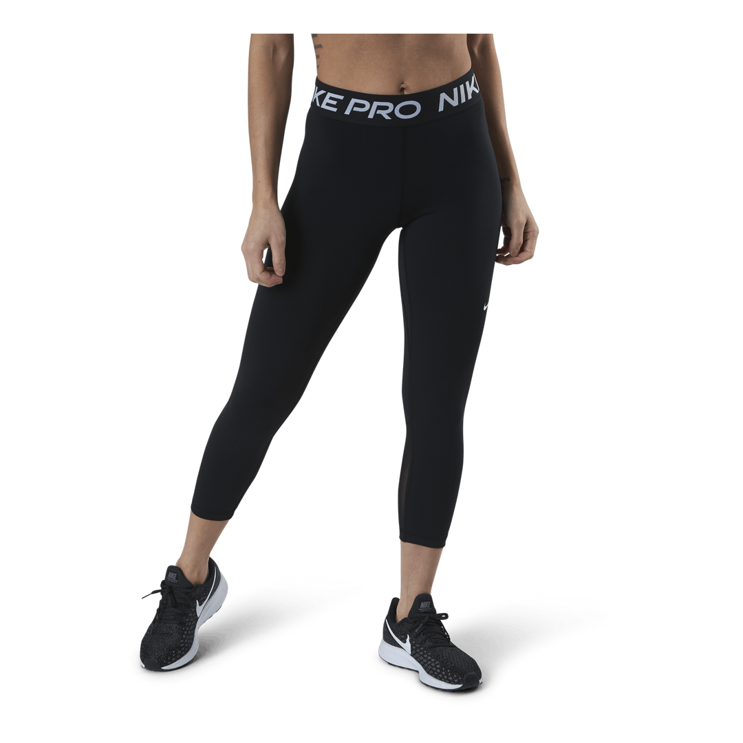 Nike Pro 365 Women's Mid-Rise Crop Leggings BLACK/WHITE