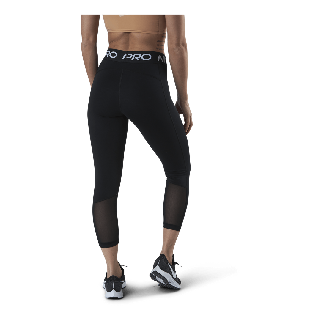 Nike Pro 365 Women's Mid-Rise Crop Leggings BLACK/WHITE