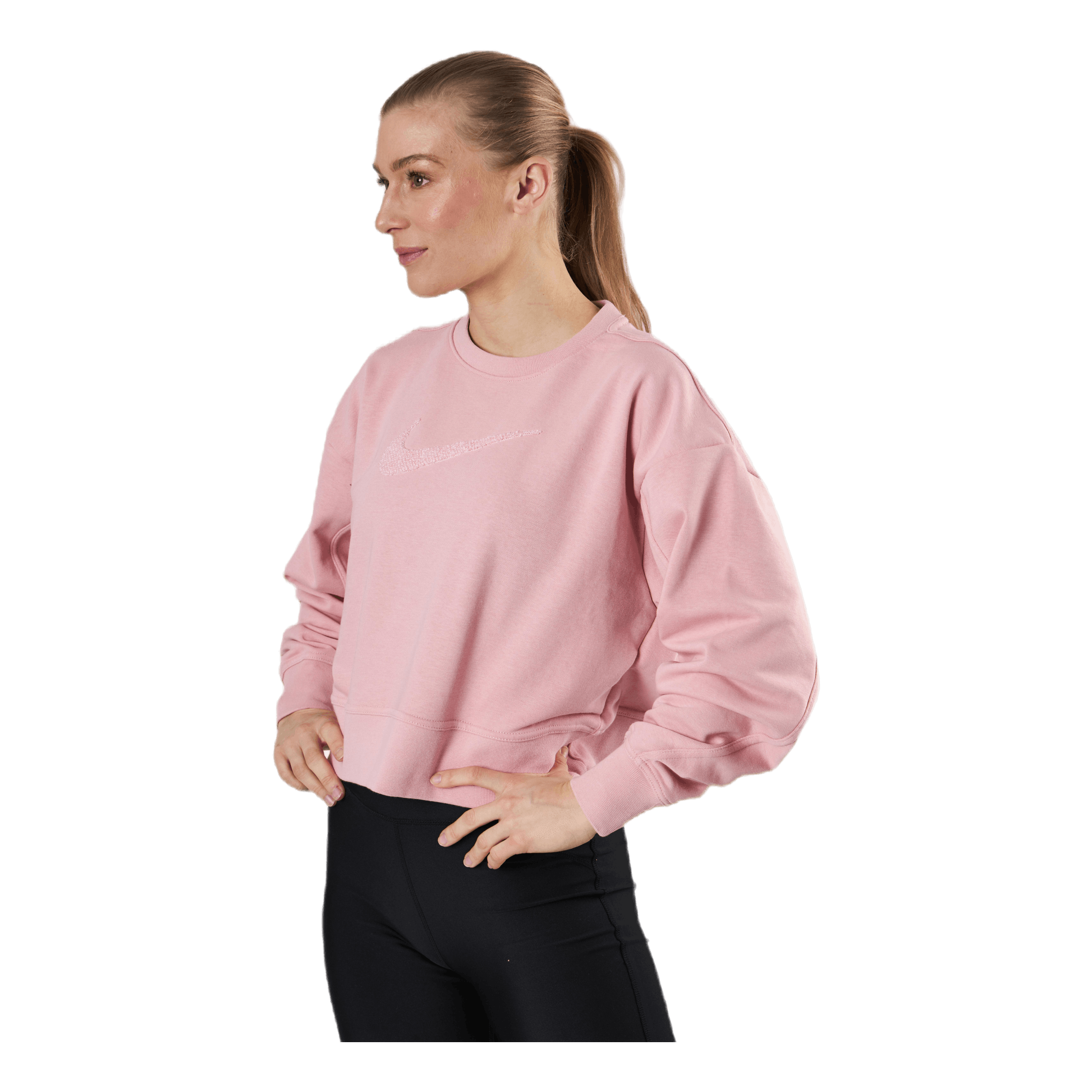 nike swoosh sweatshirt pink