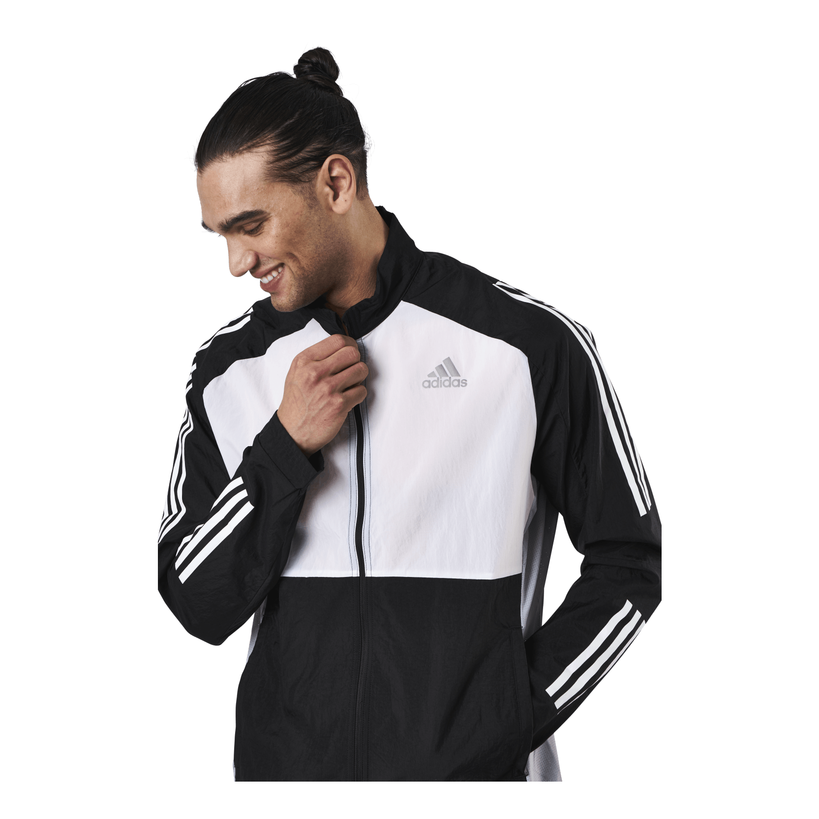 vintage adidas track jacket, men's small, white/black | eBay