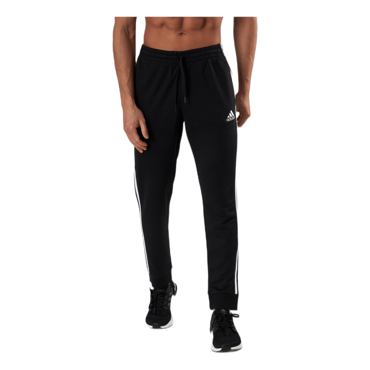 Essentials Tapered Cuff 3 Stripes Pants Black / White