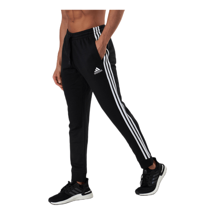 Essentials Tapered Cuff 3 Stripes Pants Black / White