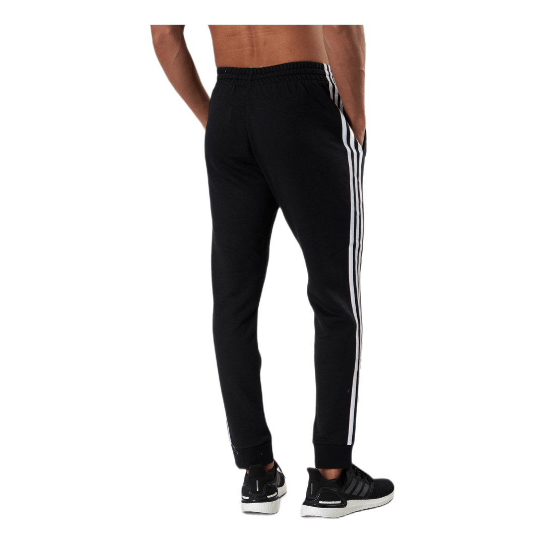 Essentials Tapered Cuff 3 Stripes Pants Black / White