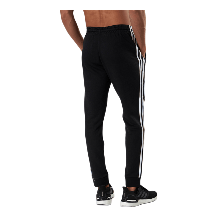 Essentials Tapered Cuff 3 Stripes Pants Black / White