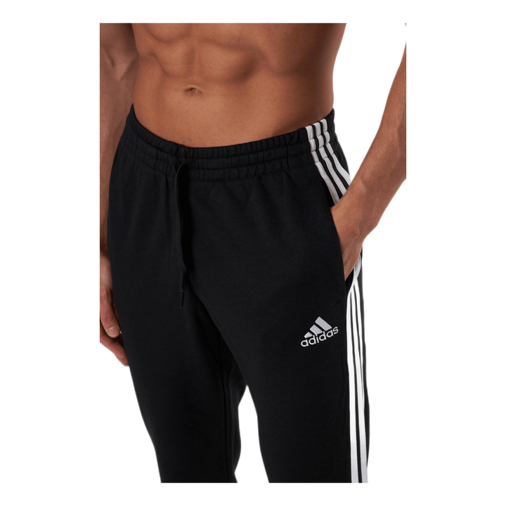 Essentials Tapered Cuff 3 Stripes Pants Black / White