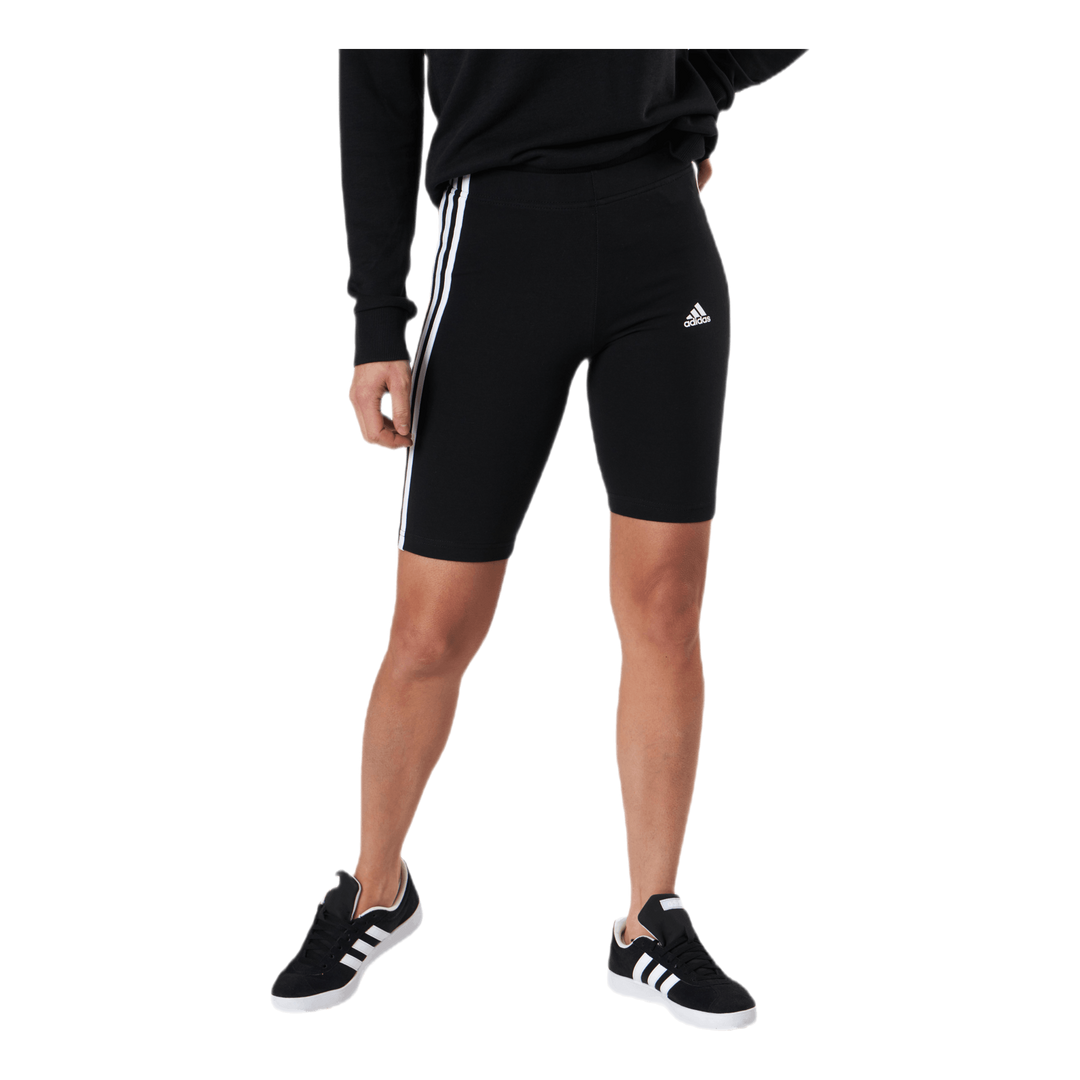 Essentials 3-Stripes Bike Shorts Black / White