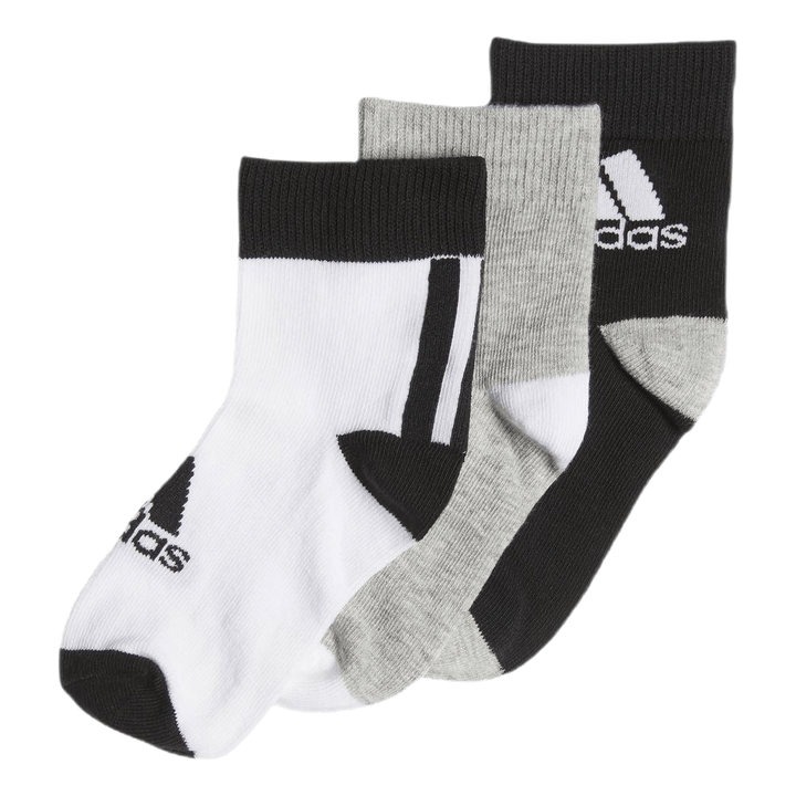 Little Kids  Ankle 3Pp Black / Medium Grey Heather / White