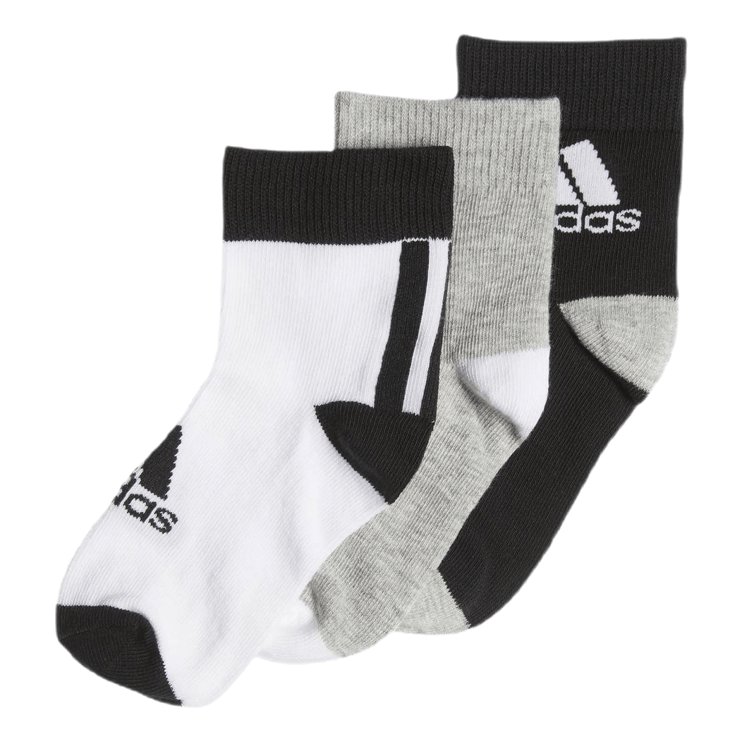 Little Kids  Ankle 3Pp Black / Medium Grey Heather / White