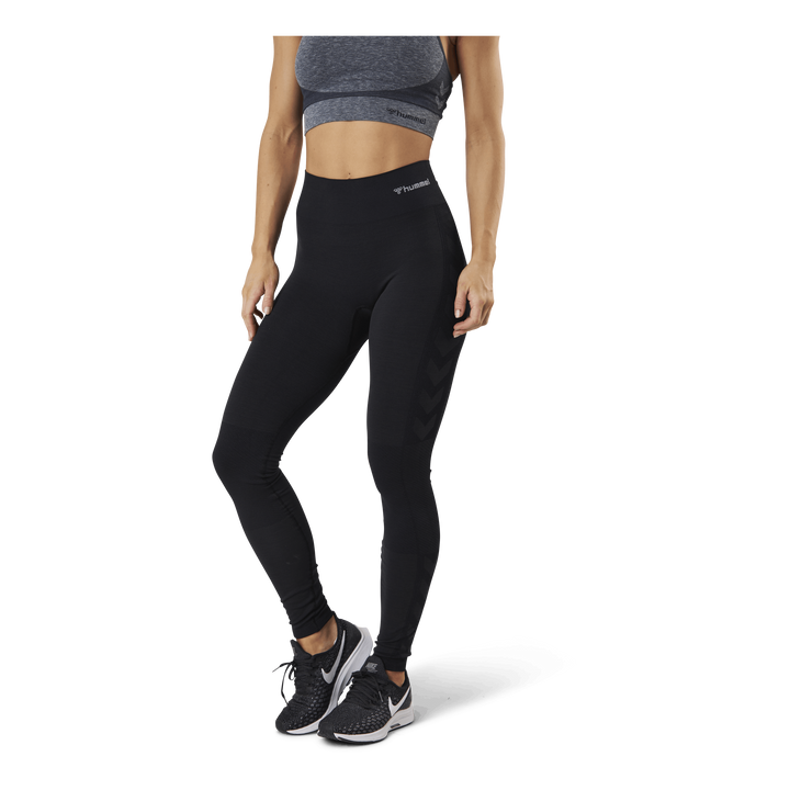 Seamless Mid Waist Tights Black