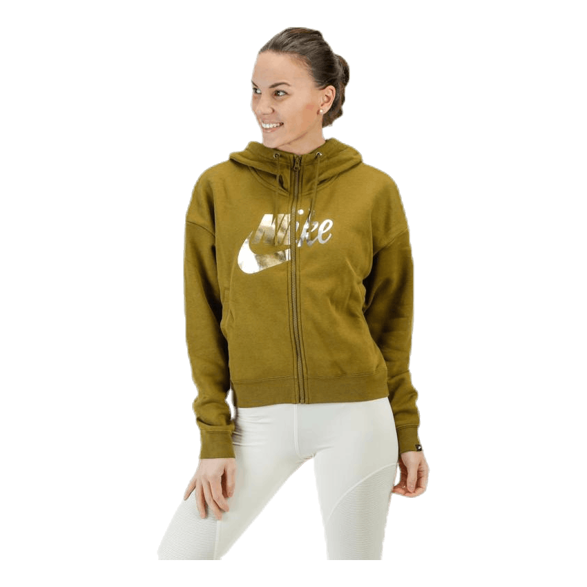 Nike Rally Metallic FZ Hoodie Green Sportamore