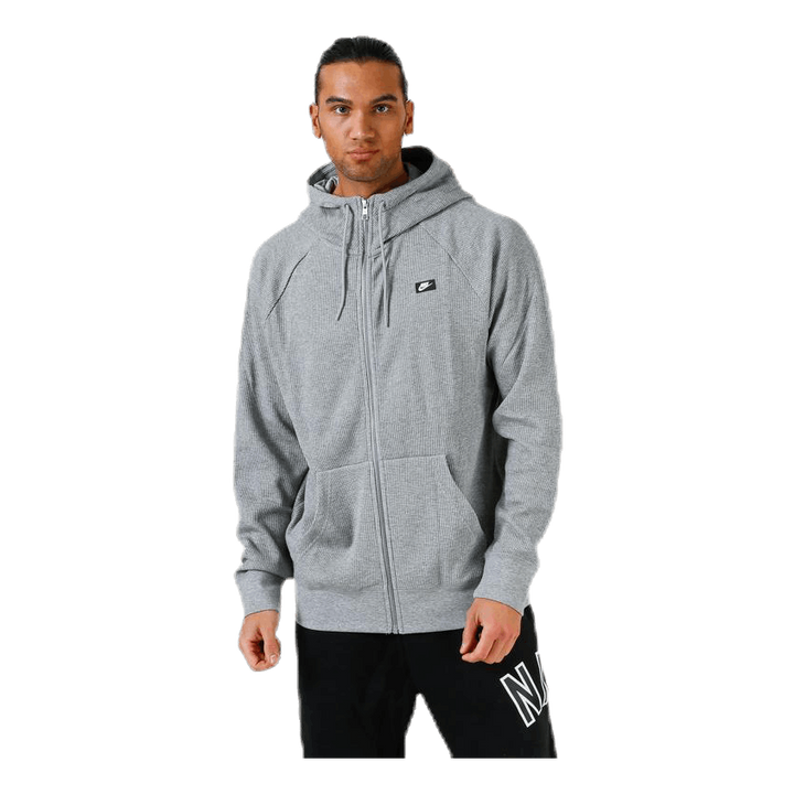 Waffle Full Zip Grey