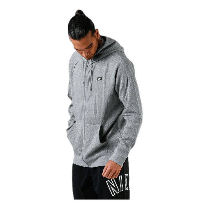 Waffle Full Zip Grey