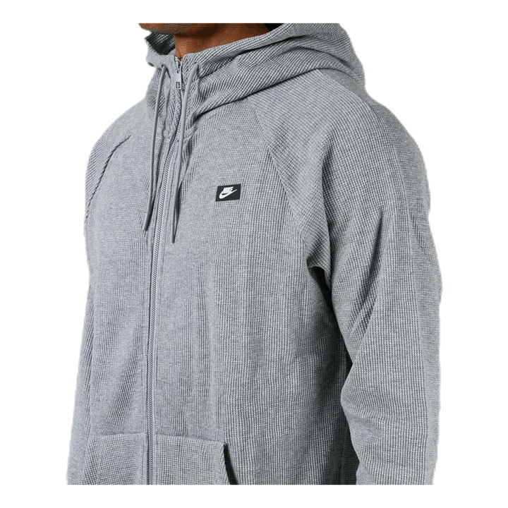 Waffle Full Zip Grey