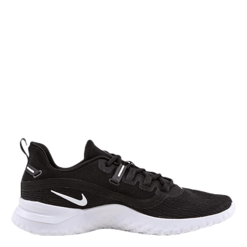nike running renew rival trainers in black and white